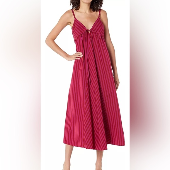 Rebecca Taylor Women's Marseille Stripe Dress HIBISCUS Size 16 NWT $395 - Picture 2 of 14